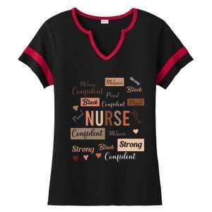 Black Nurse Black History Melanin Afro Woman Nursing Ladies Halftime Notch Neck Tee