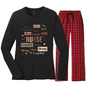 Black Nurse Black History Melanin Afro Woman Nursing Women's Long Sleeve Flannel Pajama Set 