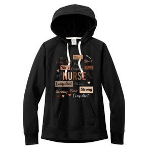 Black Nurse Black History Melanin Afro Woman Nursing Women's Fleece Hoodie