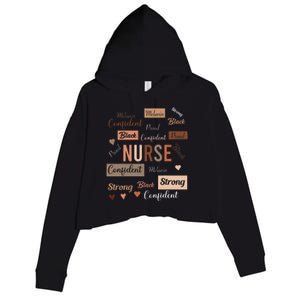 Black Nurse Black History Melanin Afro Woman Nursing Crop Fleece Hoodie