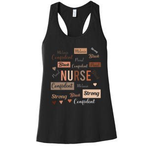 Black Nurse Black History Melanin Afro Woman Nursing Women's Racerback Tank