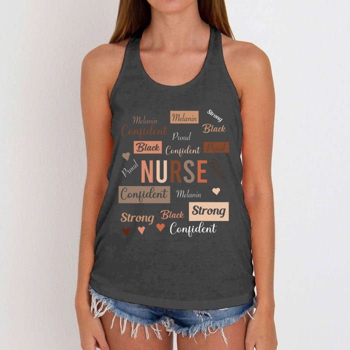 Black Nurse Black History Melanin Afro Woman Nursing Women's Knotted Racerback Tank