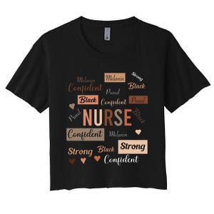 Black Nurse Black History Melanin Afro Woman Nursing Women's Crop Top Tee