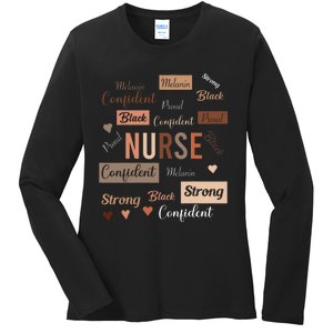 Black Nurse Black History Melanin Afro Woman Nursing Ladies Long Sleeve Shirt