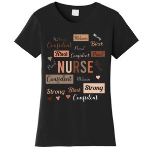 Black Nurse Black History Melanin Afro Woman Nursing Women's T-Shirt