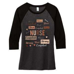 Black Nurse Black History Melanin Afro Woman Nursing Women's Tri-Blend 3/4-Sleeve Raglan Shirt