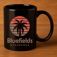 Bluefields Nicaragua 11oz C Handle Ceramic Mug