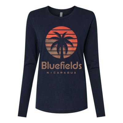 Bluefields Nicaragua Womens Cotton Relaxed Long Sleeve T-Shirt