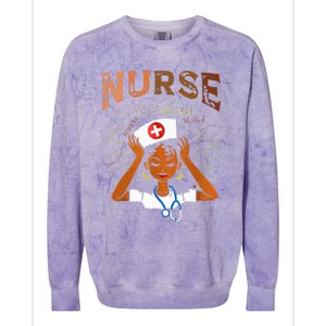 Black Nurse Black History Blm Melanin Afro Woman Nursing Colorblast Crewneck Sweatshirt