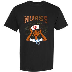 Black Nurse Black History Blm Melanin Afro Woman Nursing Garment-Dyed Heavyweight T-Shirt