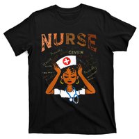 Black Nurse Black History Blm Melanin Afro Woman Nursing T-Shirt