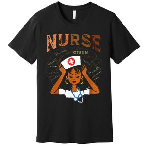 Black Nurse Black History Blm Melanin Afro Woman Nursing Premium T-Shirt