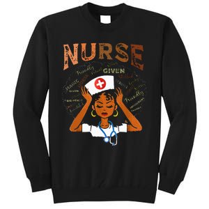 Black Nurse Black History Blm Melanin Afro Woman Nursing Tall Sweatshirt