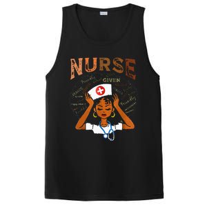 Black Nurse Black History Blm Melanin Afro Woman Nursing PosiCharge Competitor Tank