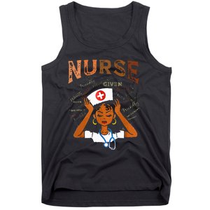 Black Nurse Black History Blm Melanin Afro Woman Nursing Tank Top