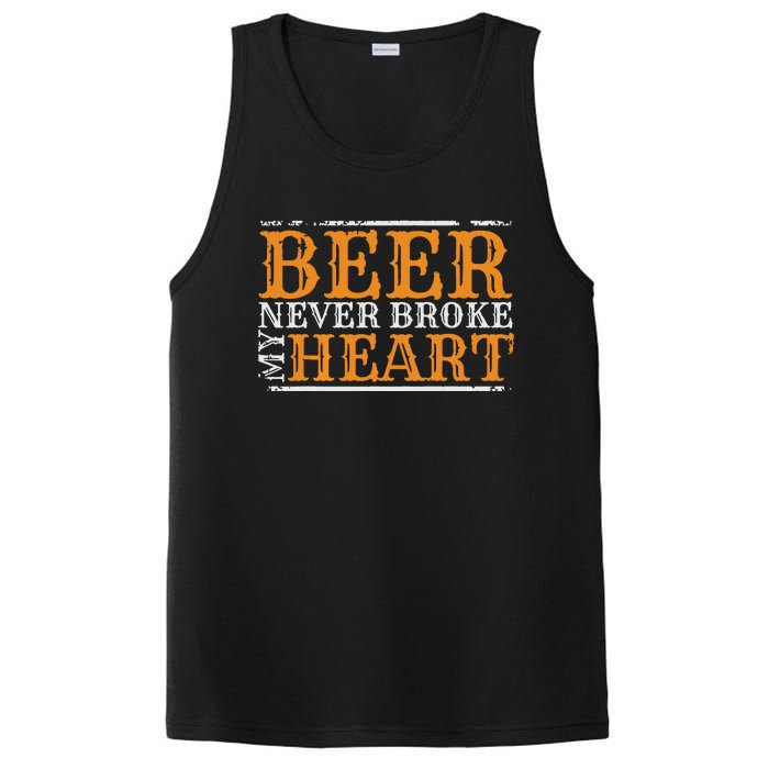 Beer Never Broke My Heart Funny Drinking Lovers PosiCharge Competitor Tank