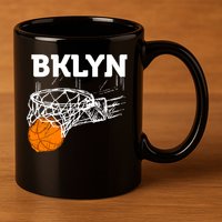 Brooklyn NYC Basketball Net Gift Funny New York City 11oz C Handle Ceramic Mug
