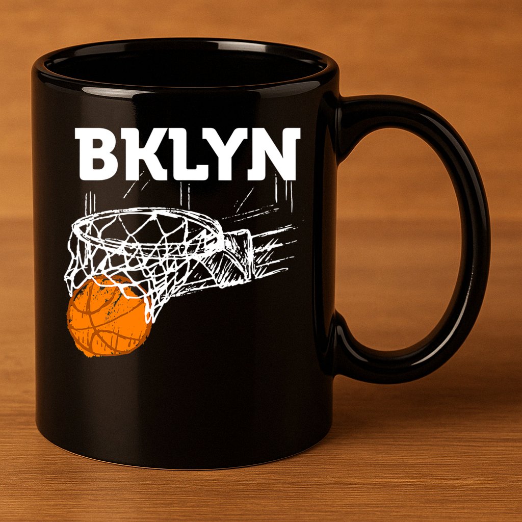 Brooklyn NYC Basketball Net Gift Funny New York City 11oz C Handle Ceramic Mug