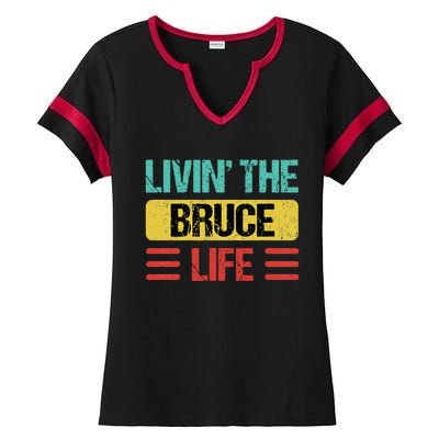 Bruce Name Ladies Halftime Notch Neck Tee