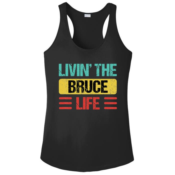 Bruce Name Ladies PosiCharge Competitor Racerback Tank