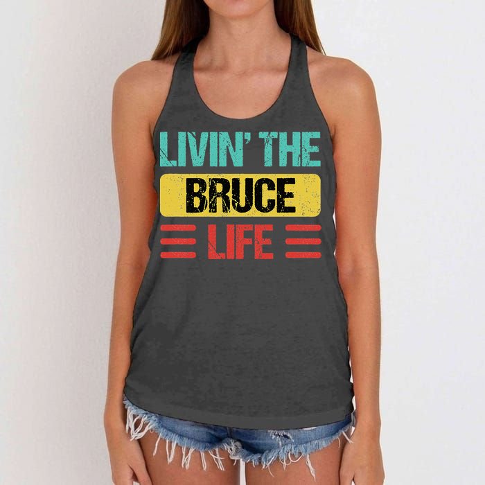 Bruce Name Women's Knotted Racerback Tank