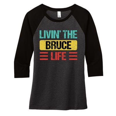 Bruce Name Women's Tri-Blend 3/4-Sleeve Raglan Shirt