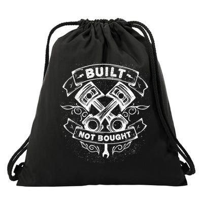 Built Not Bought Mechanic Pistons Custom Vintage Clothing Drawstring Bag