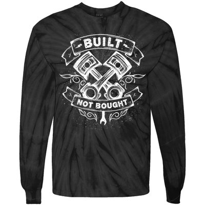 Built Not Bought Mechanic Pistons Custom Vintage Clothing Tie-Dye Long Sleeve Shirt