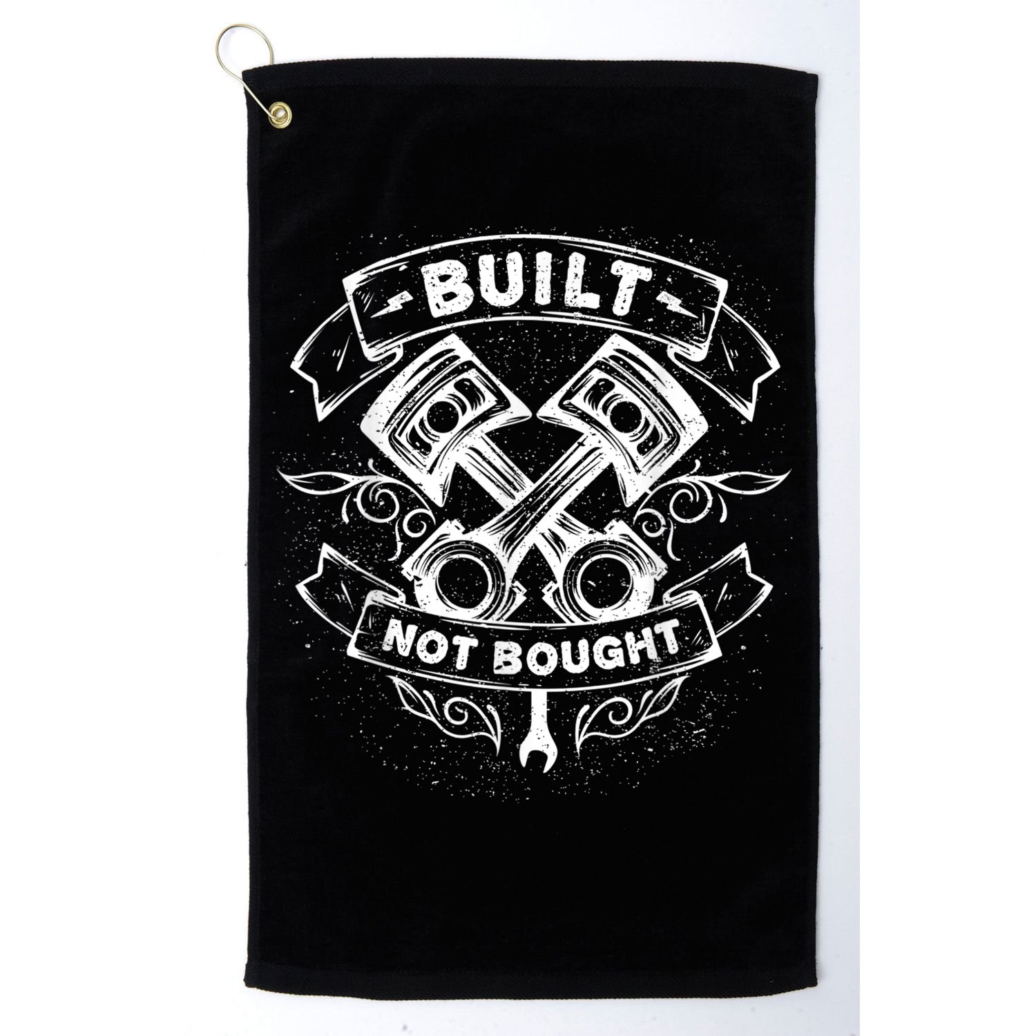 Built Not Bought Mechanic Pistons Custom Vintage Clothing Golf Towel