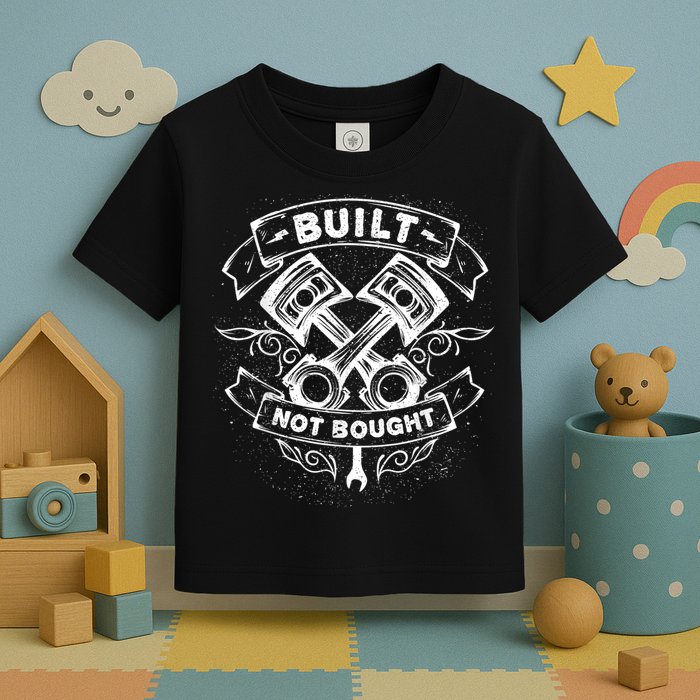 Built Not Bought Mechanic Pistons Custom Vintage Clothing Toddler T-Shirt