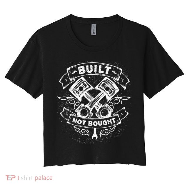 Built Not Bought Mechanic Pistons Custom Vintage Clothing Crop Top