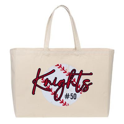 Baseball Number Cotton Canvas Jumbo Tote