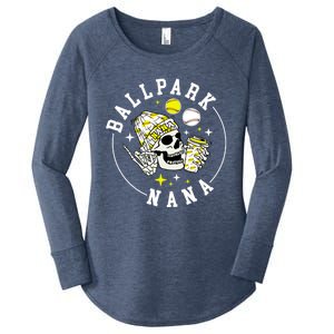 Ballpark Nana Baseball Softball Nana Grandma Great Gift Women's Perfect Tri Tunic Long Sleeve Shirt