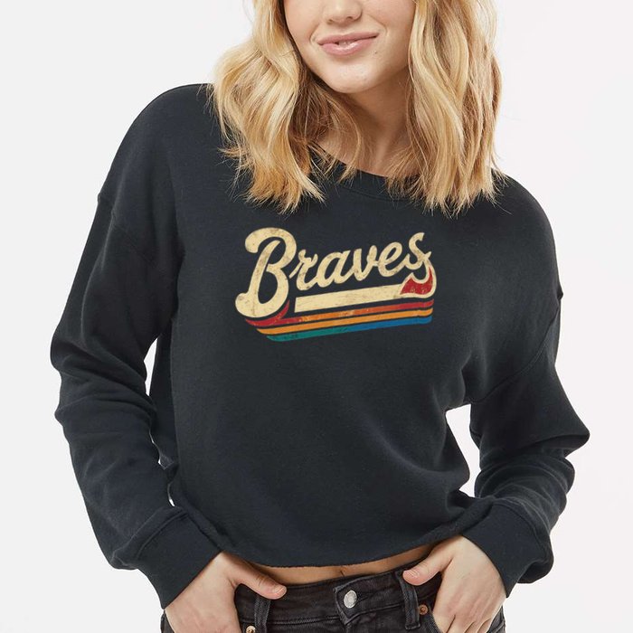 Braves Name  Cropped Pullover Crew