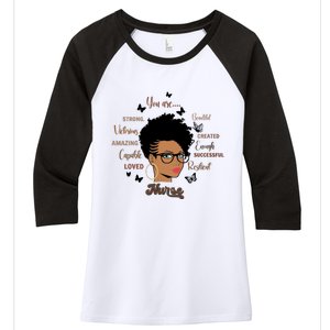 Black Nurse Black Proud Black History Month Nursing Hospital Women's Tri-Blend 3/4-Sleeve Raglan Shirt