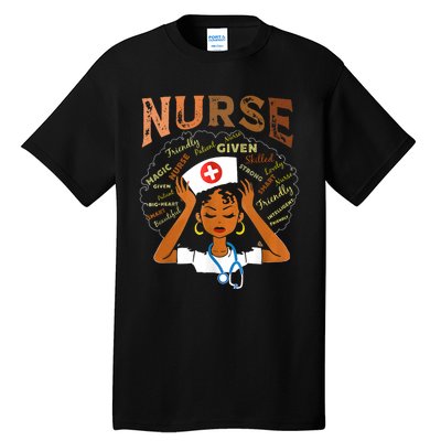 Black Nurse Black History Blm Melanin Afro Woman Nursing Tall T-Shirt