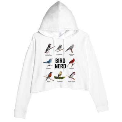 Bird Nerd Bird Lover Or Watcher Gift Crop Fleece Hoodie