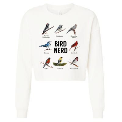 Bird Nerd Bird Lover Or Watcher Gift Cropped Pullover Crew
