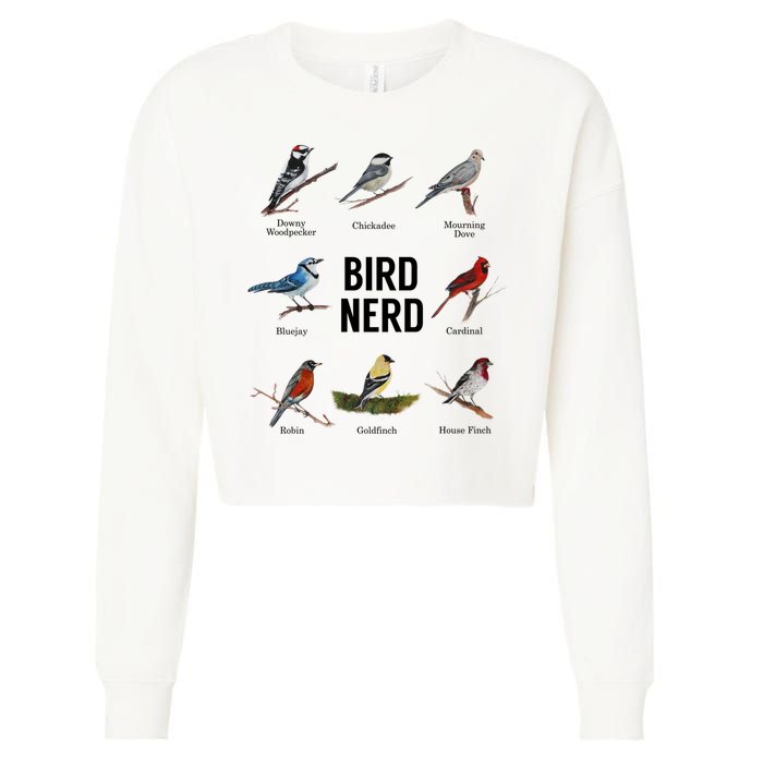Bird Nerd Bird Lover Or Watcher Gift Cropped Pullover Crew