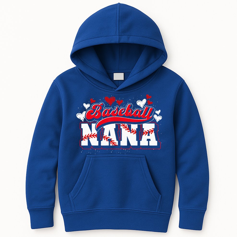 Baseball Nana Baseball Player Grandma Baseball Fan Baseball Kids Hoodie