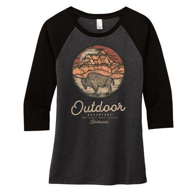 Badlands National Women's Tri-Blend 3/4-Sleeve Raglan Shirt