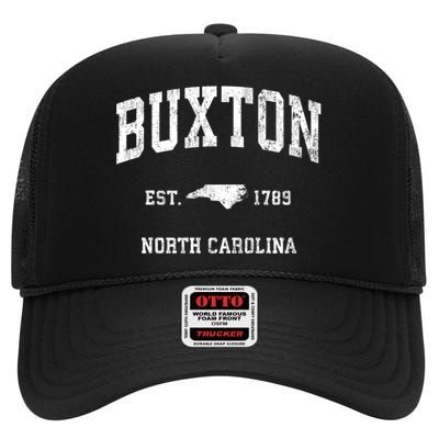 Buxton North Carolina Nc Vintage Athletic High Crown Mesh Back Trucker Hat