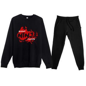 Budget Ninja Costume Funny Halloween Premium Crewneck Sweatsuit Set