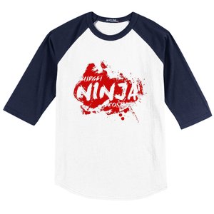 Budget Ninja Costume Funny Halloween Baseball Sleeve Shirt