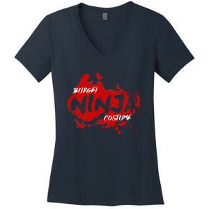 Budget Ninja Costume Funny Halloween Women's V-Neck T-Shirt