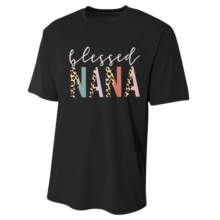 Blessed Nana Cute Leopard funny mother's day Performance Sprint T-Shirt