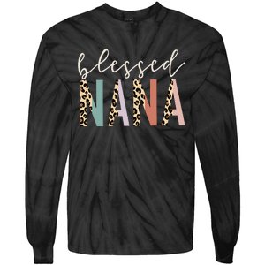 Blessed Nana Cute Leopard funny mother's day Tie-Dye Long Sleeve Shirt