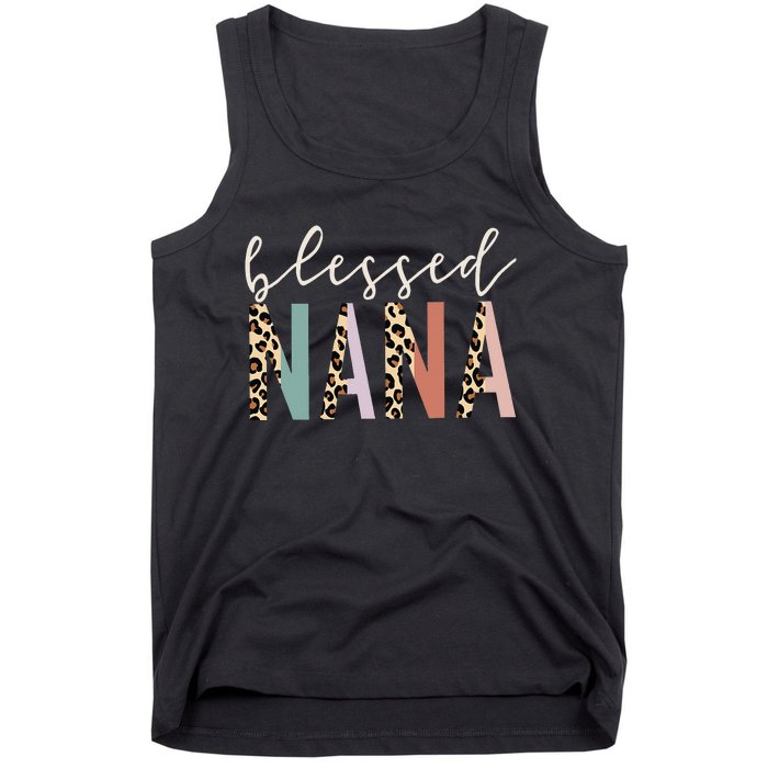 Blessed Nana Cute Leopard funny mother's day Tank Top