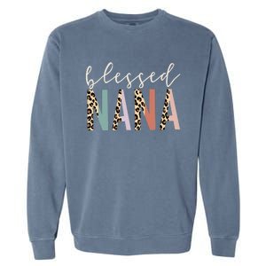 Blessed Nana Cute Leopard funny mother's day Garment-Dyed Sweatshirt