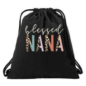 Blessed Nana Cute Leopard Print Drawstring Bag